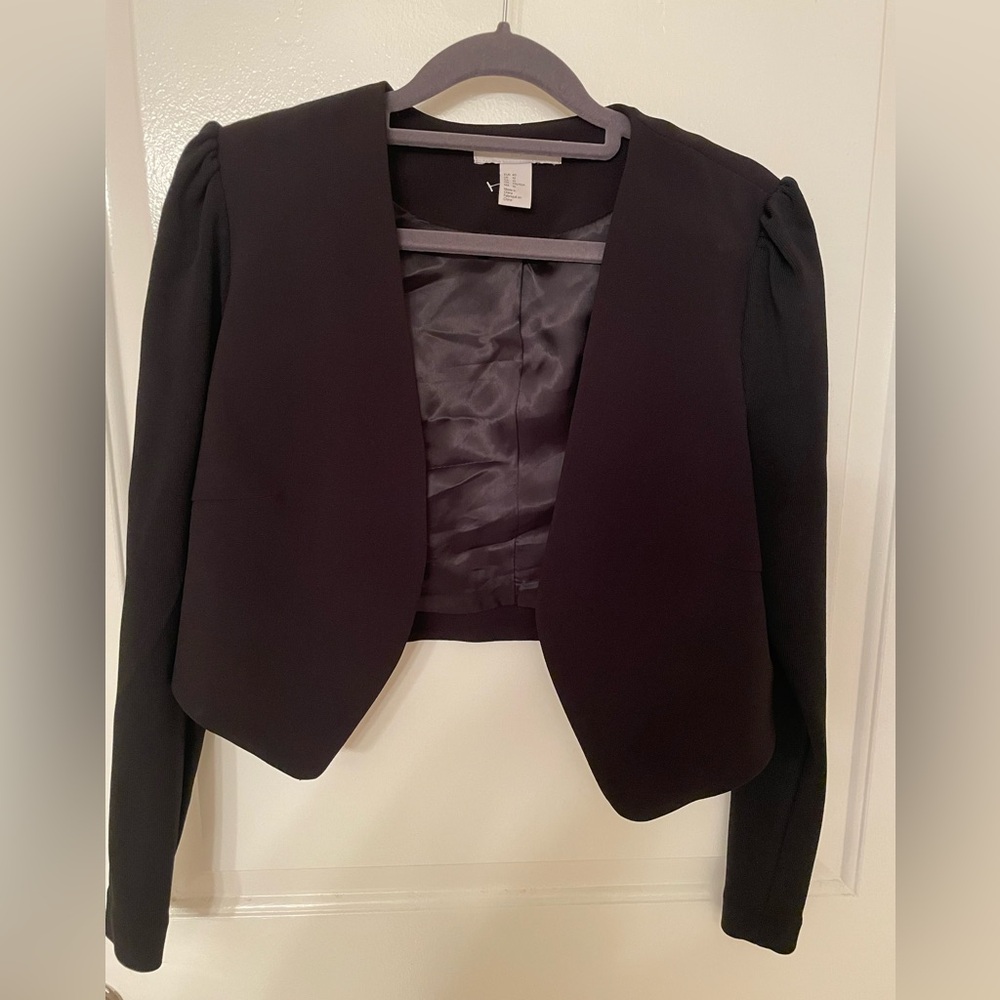 Cropped H&M blazer, black, size 10